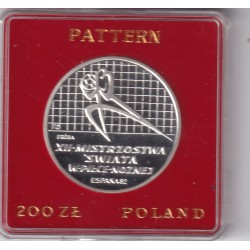 POLONIA  200 Zloty Soccer Championship Games Spain 1982 PROOF SILVER COIN PROBA/PATTERN/PROVA 